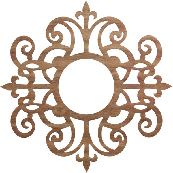 Ekena Millwork Dijon Wood Fretwork Pierced Ceiling Medallion, Walnut, 38"OD x 12 3/8"ID x 3/8"T CMWP38X38X0375DIWA - main